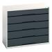 Verso Static Greyanthracite Drawercabinet H X W X D 900 X 1050 X 550 with 5 Drawers 415512