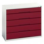 Verso Static Greyred Drawer Cabineth X W X D 900 X 1050 X 550 with 5 Drawers 415513