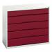 Verso Static Greyred Drawer Cabineth X W X D 900 X 1050 X 550 with 5 Drawers 415513