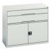 Verso Static Greygrey Drawer Cabineth X W X D 900 X 1050 X 550 with 2 Drawers & Cupboard 415514