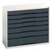 Verso Static Greyanthracite Drawercabinet H X W X D 900 X 1050 X 550 with 7 Drawers 415518