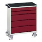 5 Drawer Mobile Cabinet Greyred- H X W X D: 965 X 800 X 550 415522