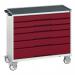 6 Drawer Mobile Cabinet Greyred- H X W X D: 965 X 1050 X 550 415531