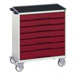 Verso Drawer Cabinet Greyredh X W X D 965 X 800 X 550 Mm, with 7 Drawers 415534