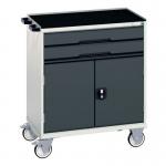 Verso Drawer Cabinet Greyanthraciteh X W X D 965 X 800 X 550 Mm, with 2 Drawers & Cupboard 415536
