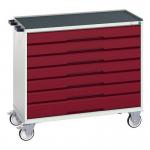 Verso Drawer Cabinet Greyredh X W X D 965 X 1050 X 550 Mm, with 7 Drawers 415540