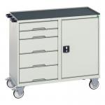 Mobile Cabinet Greygreywith Cupboard and 5 Drawers 415544