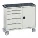 Mobile Cabinet Greygreywith Cupboard and 5 Drawers 415544