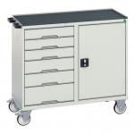 Mobile Cabinet Greygreywith Cupboard and 6 Drawers 415550