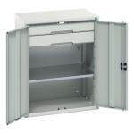 Kitted Cupboard Greygrey 800 Wide 2 Drawers 1 Shelf 415577