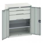 Kitted Cupboard Greygrey 800 Wide 3 Drawers 1 Shelf 415580