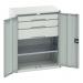 Kitted Cupboard Greygrey 800 Wide 3 Drawers 1 Shelf 415580