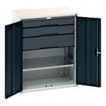 Kitted Cupboard Anthracitegrey 800 Wide 3 Drawers 1 Shelf 415581