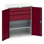 Kitted Cupboard Redgrey 800 Wide 3 Drawers 1 Shelf 415582