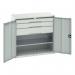 Kitted Cupboard Greygrey 1050 Wide 3 Drawers 1 Shelf 415589