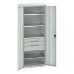 Kitted Cupboard Greygrey 800 Wide 3 Drawers 4 Shelves 415592