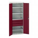 Kitted Cupboard Redgrey 800 Wide 3 Drawers 4 Shelves 415594