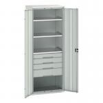 Kitted Cupboard Greygrey 800 Wide 4 Drawers 3 Shelves 415595