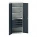 Kitted Cupboard Anthracitegrey 800 Wide 4 Drawers 3 Shelves 415596