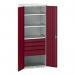 Kitted Cupboard Redgrey 800 Wide 4 Drawers 3 Shelves 415597