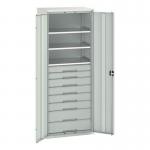 Kitted Cupboard Greygrey 800 Wide 8 Drawers 3 Shelves 415598