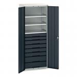Kitted Cupboard Anthracitegrey 800 Wide 8 Drawers 3 Shelves 415599