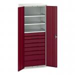 Kitted Cupboard Redgrey 800 Wide 8 Drawers 3 Shelves 415600