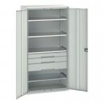 Kitted Cupboard Greygrey 1050 Wide 3 Drawers 4 Shelves 415601