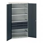 Kitted Cupboard Anthracitegrey 1050 Wide 3 Drawers 4 Shelves 415602