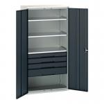 Kitted Cupboard Anthracitegrey 1050 Wide 4 Drawers 3 Shelves 415605
