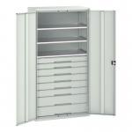 Kitted Cupboard Greygrey 1050 Wide 8 Drawers 3 Shelves 415607
