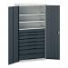 Kitted Cupboard Anthracitegrey 1050 Wide 8 Drawers 3 Shelves 415608