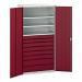 Kitted Cupboard Redgrey 1050 Wide 8 Drawers 3 Shelves 415609
