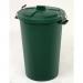 Coloured dustbin with locking clip lid, green 415697