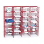 Mail Sort Unit with 24 Compartments Red 415762