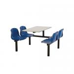 Polypropylene fixed canteen table and chairs - Fully assembled 416368