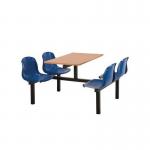 Polypropylene fixed canteen table and chairs - Fully assembled 416372