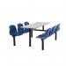 Polypropylene fixed canteen table and chairs - Fully assembled 416374