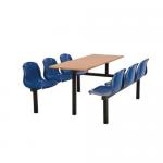 Polypropylene fixed canteen table and chairs - Fully assembled 416375