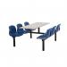 Polypropylene fixed canteen table and chairs - Fully assembled 416377