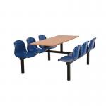 Polypropylene fixed canteen table and chairs - Fully assembled 416378