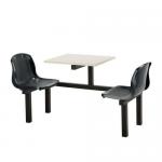 Polypropylene fixed canteen table and chairs - Fully assembled 416382