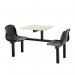 Polypropylene fixed canteen table and chairs - Fully assembled 416382