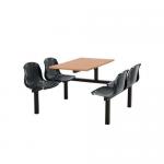 Polypropylene fixed canteen table and chairs - Fully assembled 416384