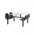 Polypropylene fixed canteen table and chairs - Fully assembled 416385