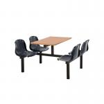 Polypropylene fixed canteen table and chairs - Fully assembled 416386