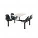 Polypropylene fixed canteen table and chairs - Fully assembled 416388