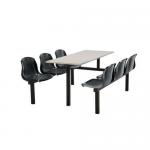 Polypropylene fixed canteen table and chairs - Fully assembled 416389