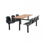 Polypropylene fixed canteen table and chairs - Fully assembled 416390