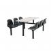 Polypropylene fixed canteen table and chairs - Fully assembled 416391